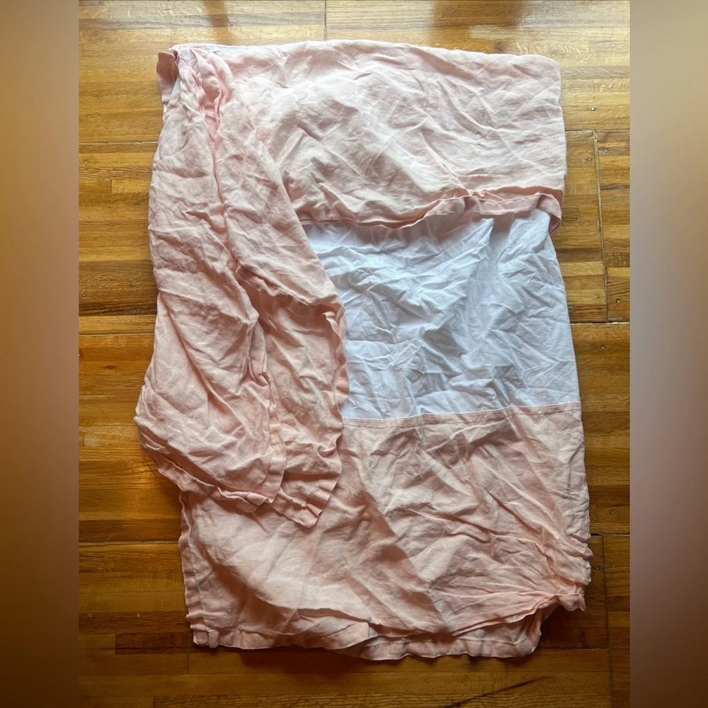 Crate & Kids Pink Crib Skirt Linen Crate & Barrel